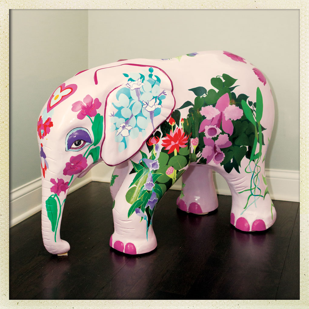 A hand-painted elephant created by Daniel Green's mother.