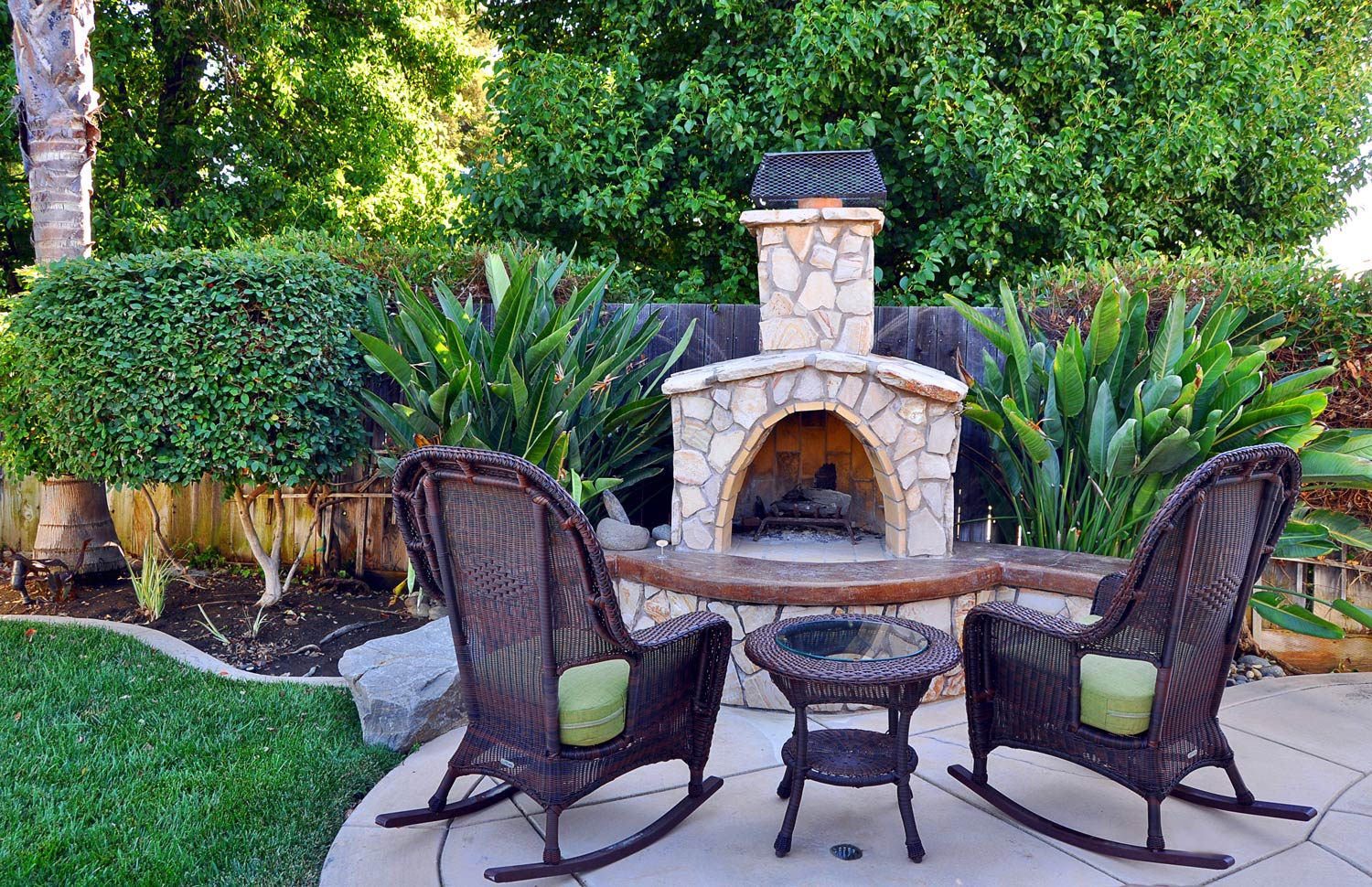 backyard garden and seating