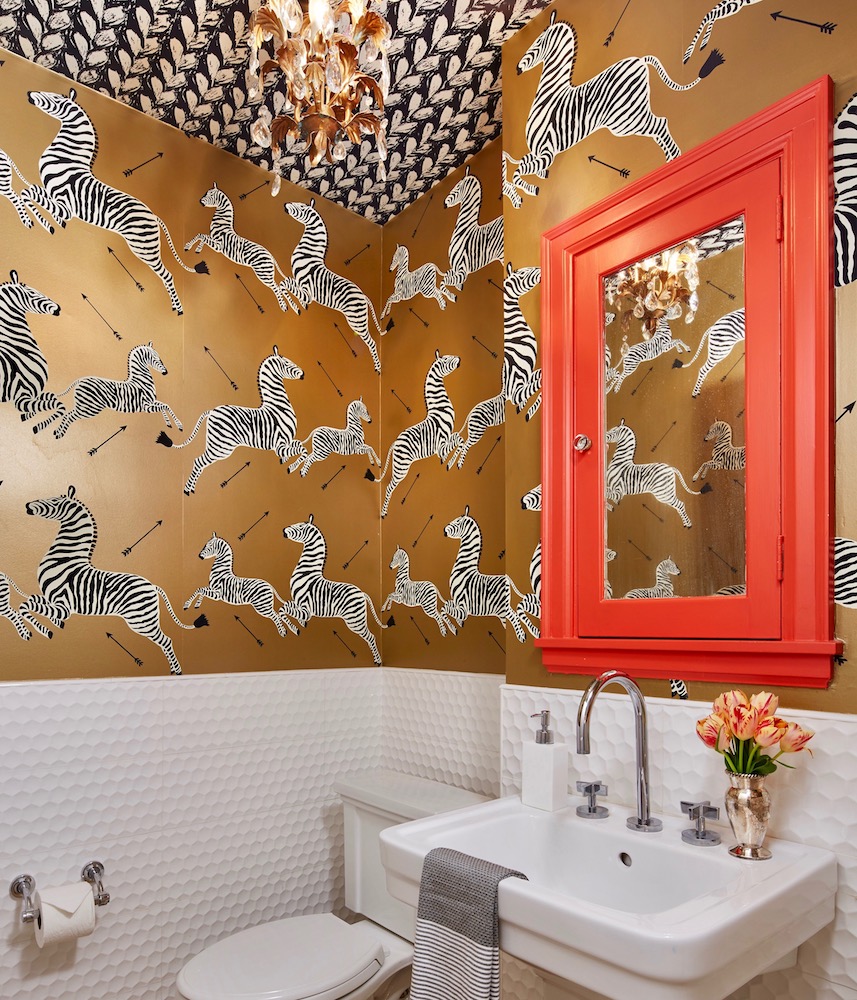 Bold powder rooms