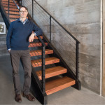 Mark Larson Stands by the Staircase of the Buckeye Point Project
