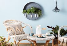 A French patio set with items from The Foundry Home Goods, Target, Etsy and more.