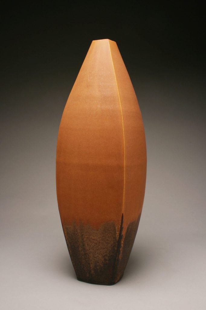 Tall orange vase