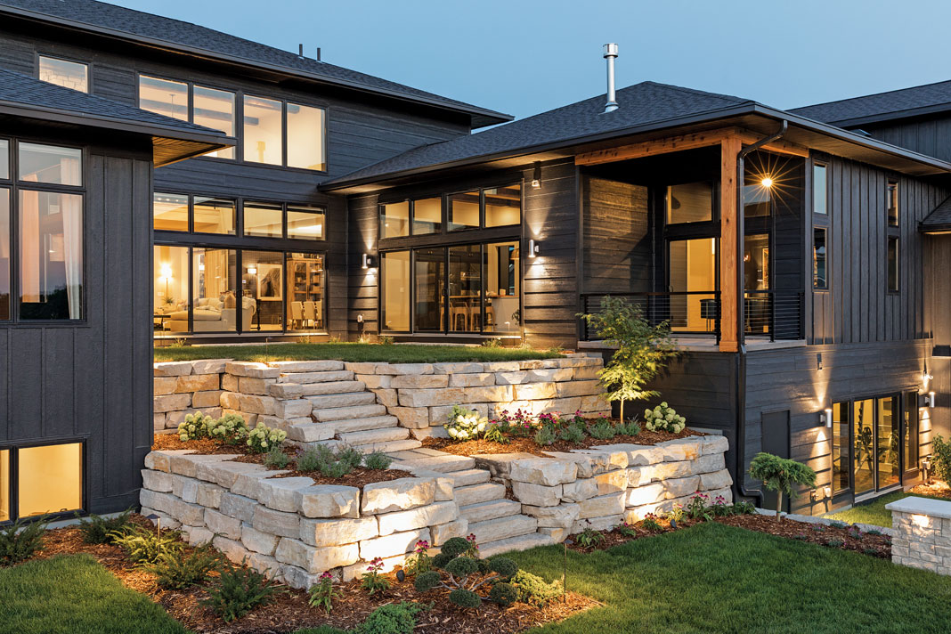 Back of a Modern House Mountain Modern Midwest Home 